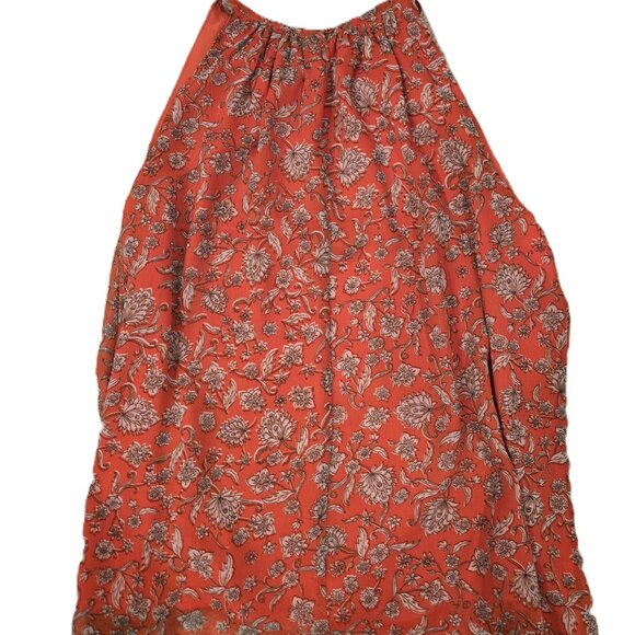 Vince Camuto Reddish-Orange Floral Sleeveless Top - Picture 6 of 6